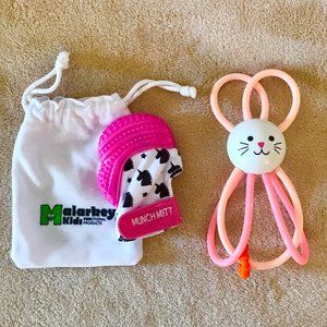 BABY TOYS SET OF 2 Rattles/teether toys for babies ages 0-3+Months in color Pink